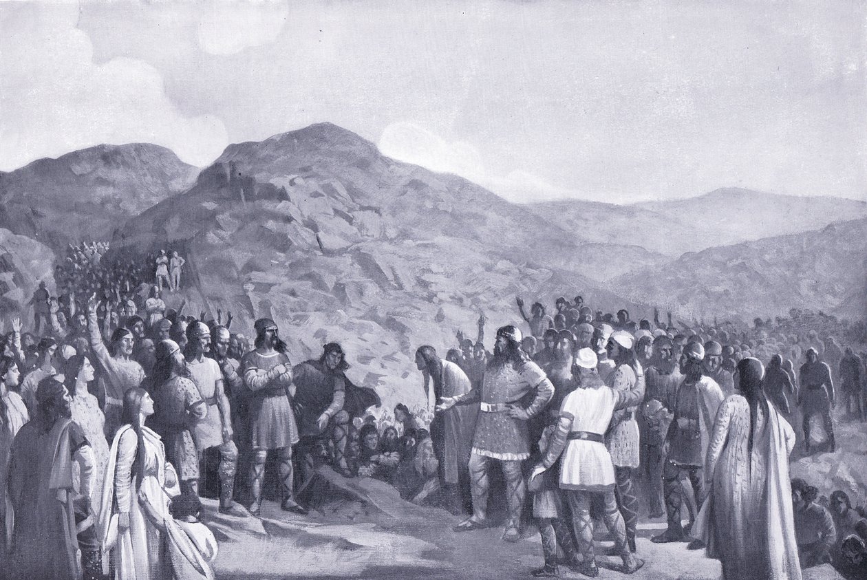 Una reunión tribal galesa, años 1920 de M. Mackinlay
