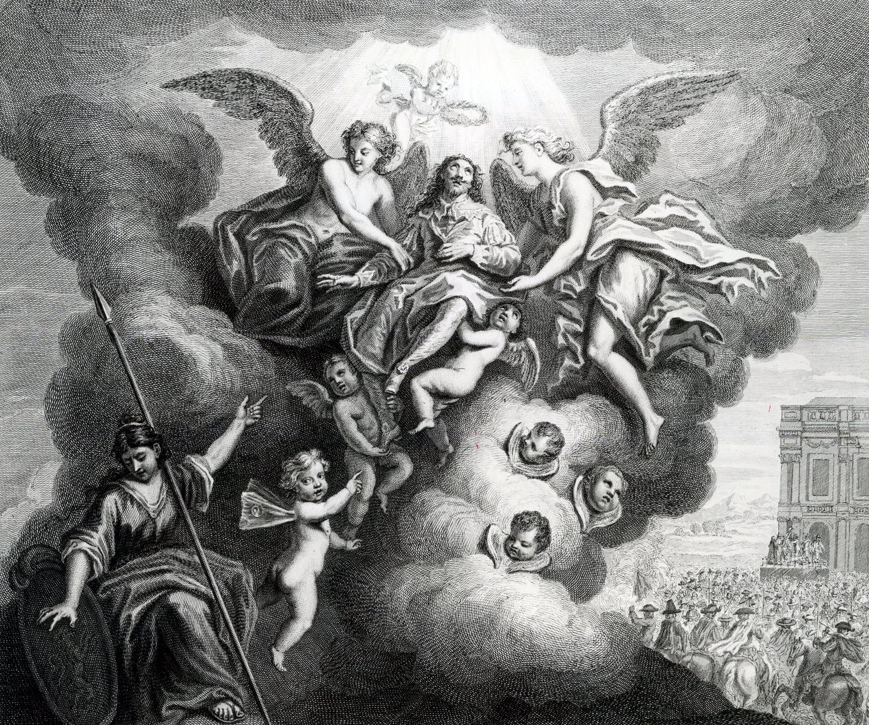 Apoteosis de Carlos I (1600-49) grabado por B.Baren de M Vanderbank