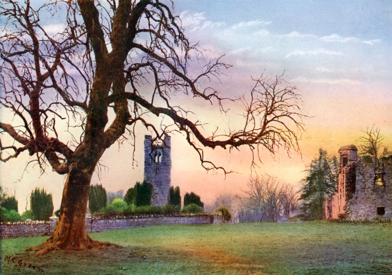 Ruinas en la colina de Slane, Condado de Meath, Irlanda, 1924-1926 de MC Green
