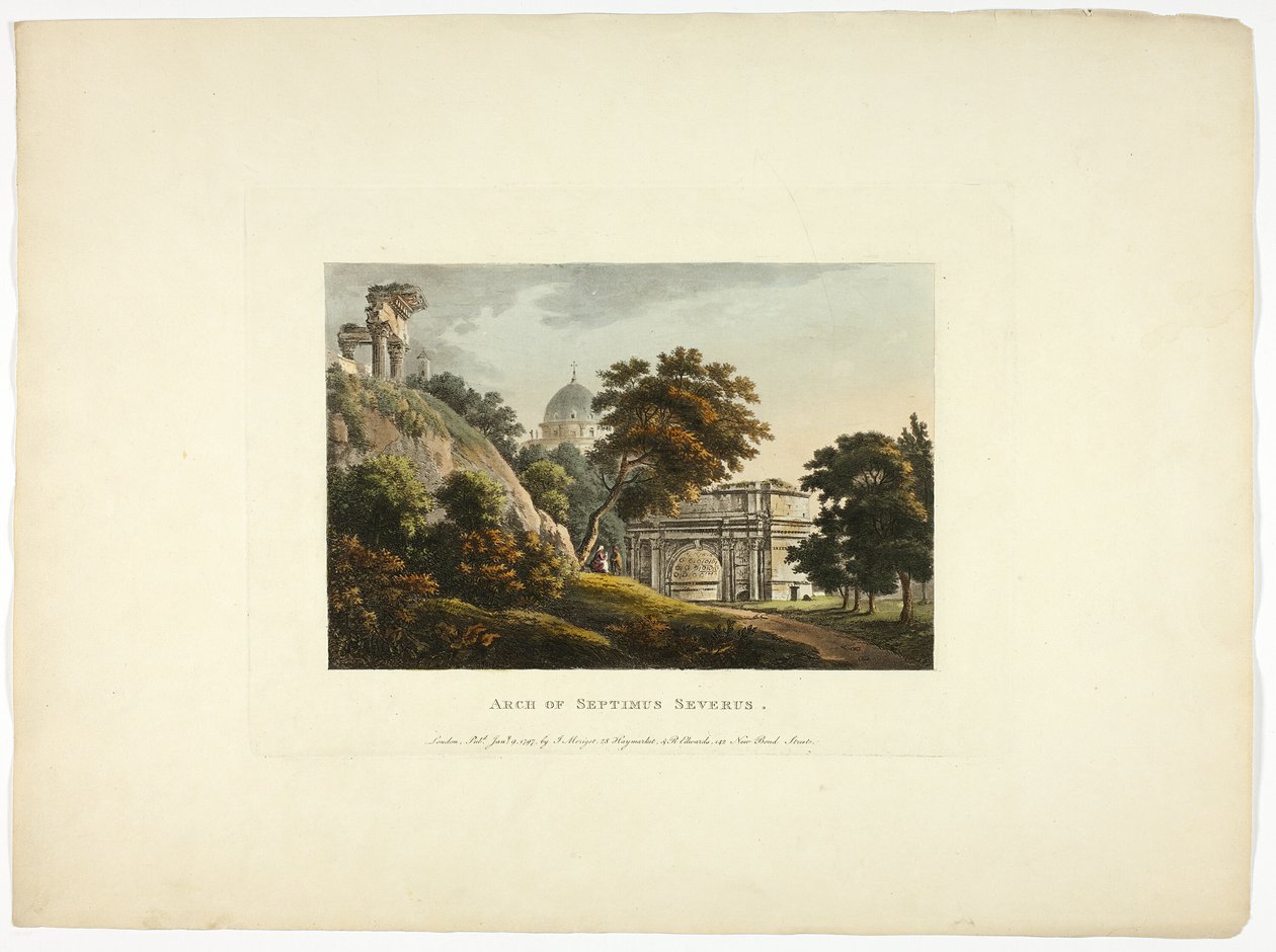 Arco de Septimio Severo, placa cuatro de las Ruinas de Roma de M. Dubourg