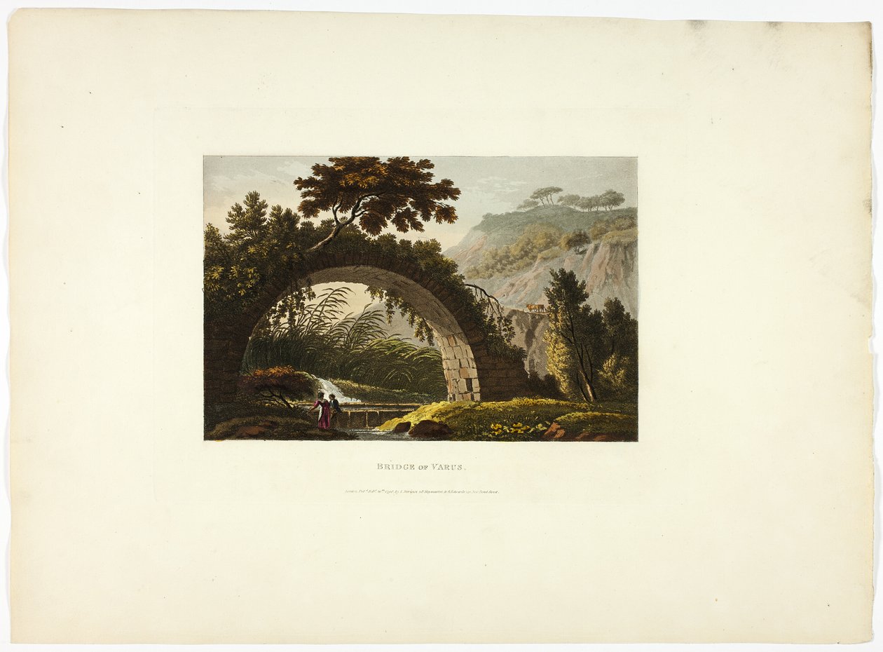 Puente de Varo, lámina veintiocho de Ruinas de Roma de M. Dubourg