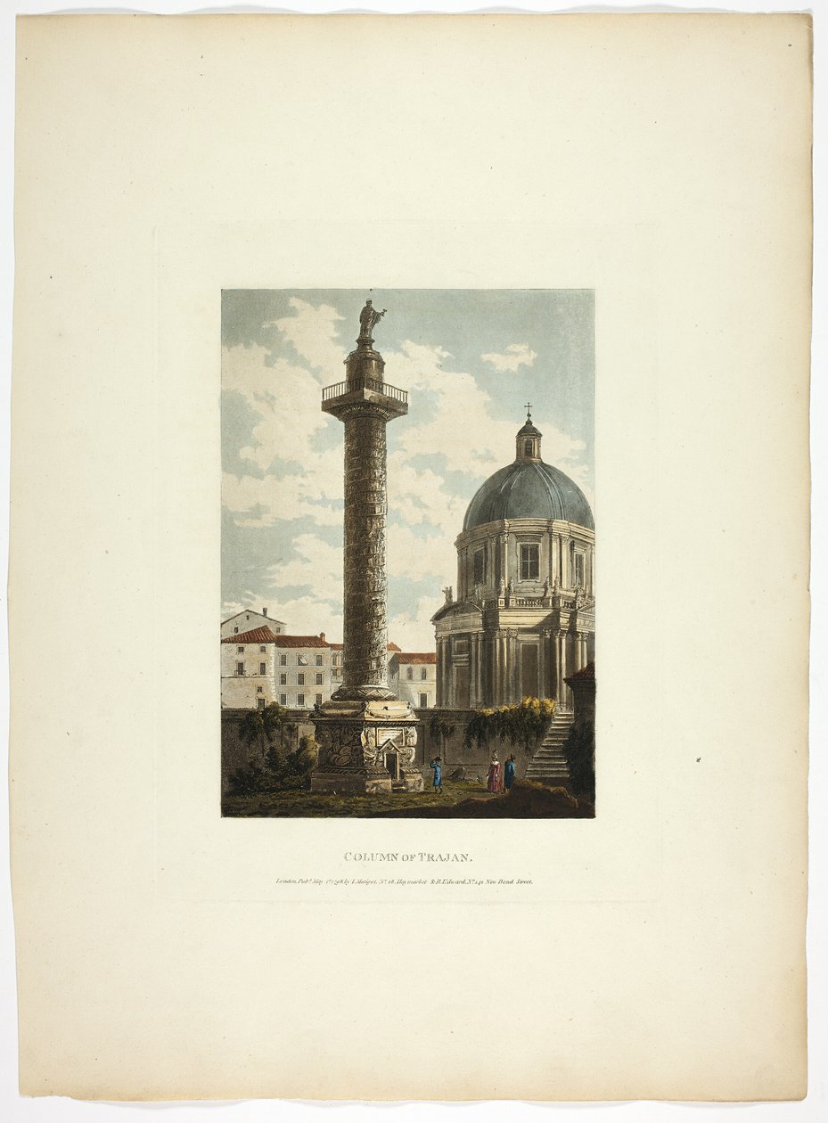 Columna de Trajano, lámina veintiuna de Ruinas de Roma de M. Dubourg