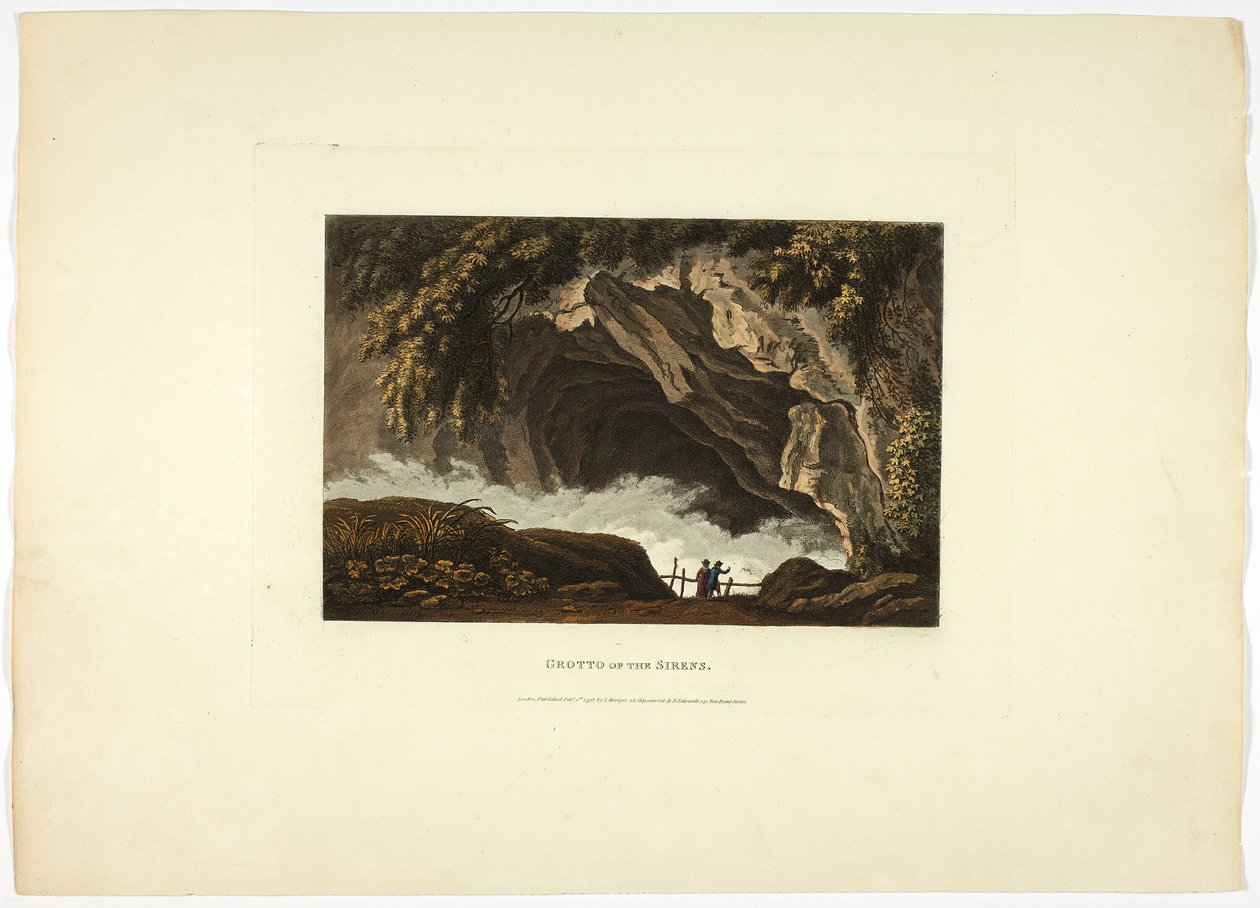 Gruta de las Sirenas, placa treinta de las Ruinas de Roma de M. Dubourg