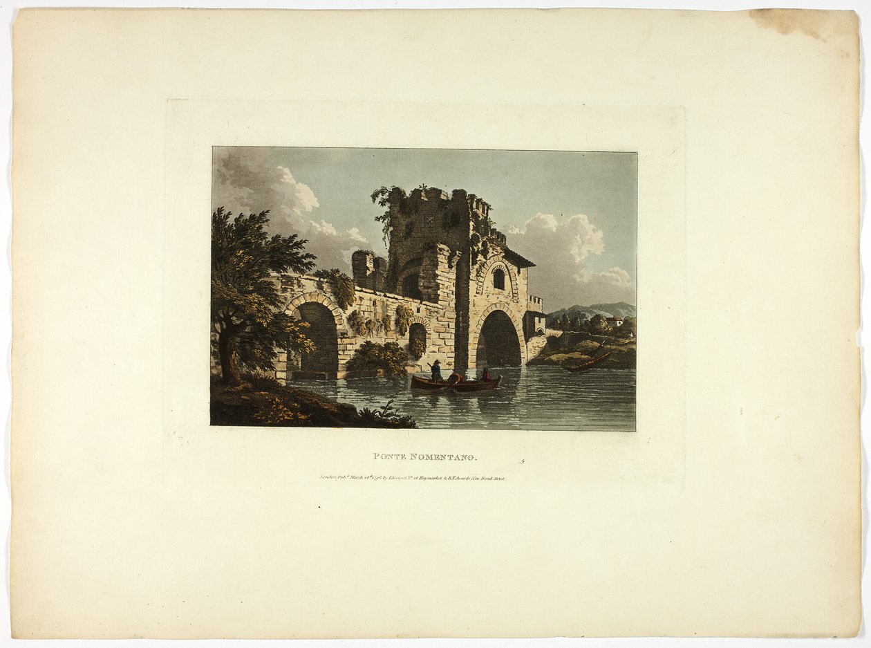 Ponte Nomentano, lámina veintisiete de Ruinas de Roma de M. Dubourg