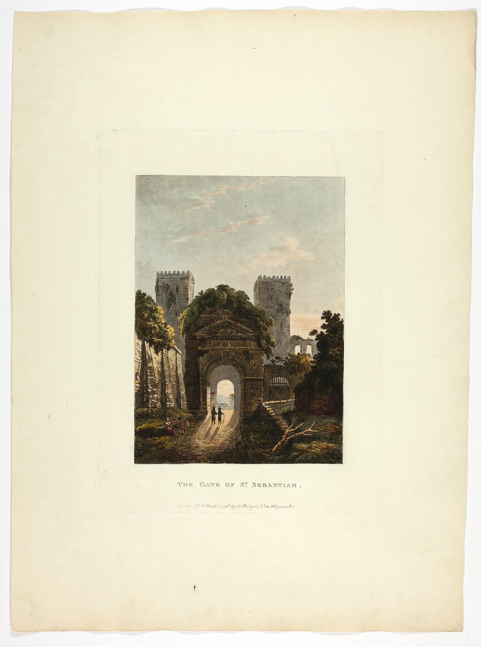 La Puerta de San Sebastián, lámina diecisiete de las Ruinas de Roma de M. Dubourg
