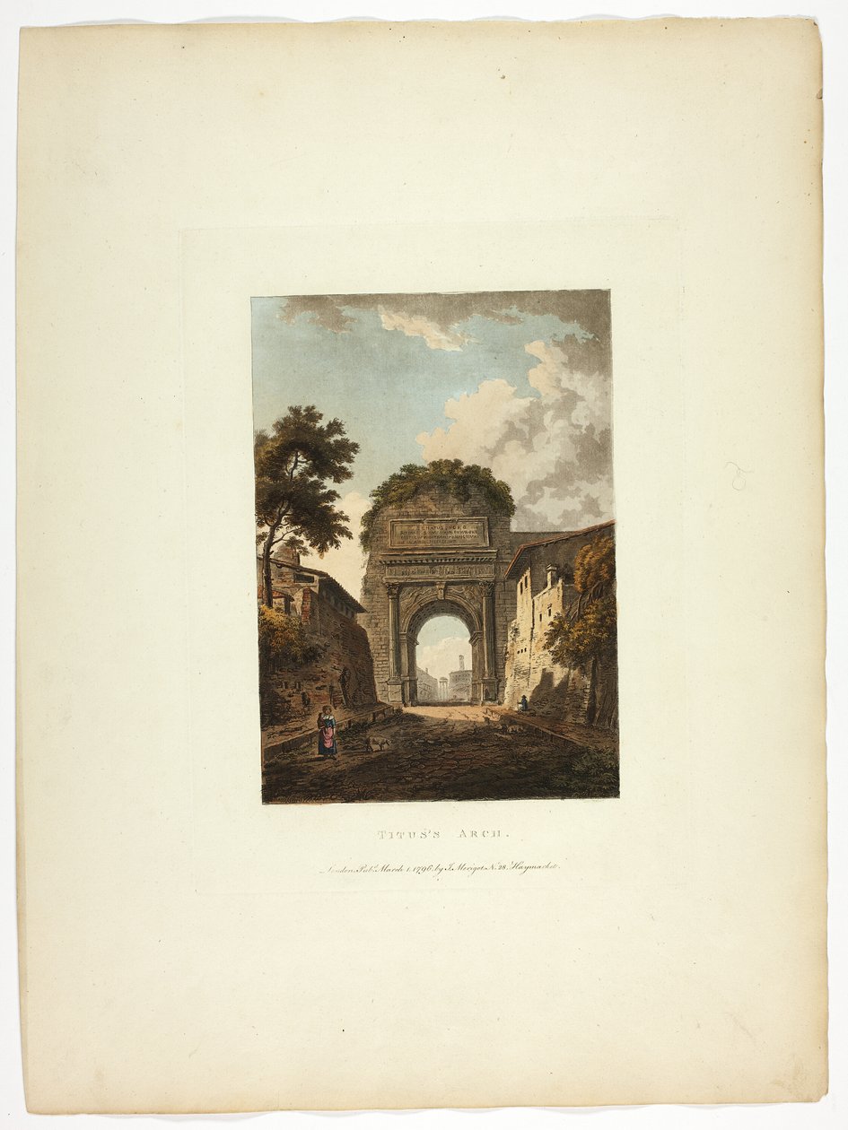 Arco de Tito, placa diez de las Ruinas de Roma de M. Dubourg