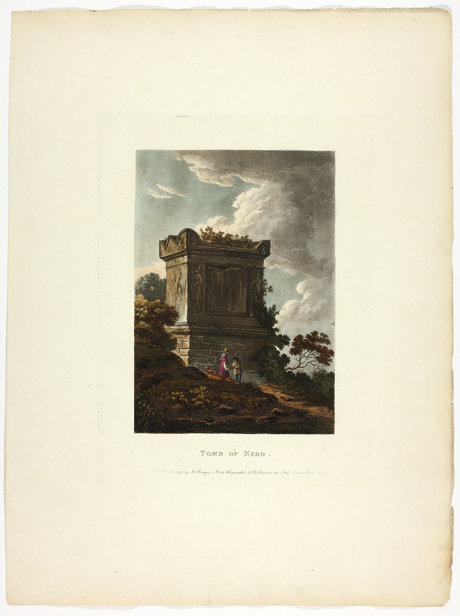 Tumba de Nerón, lámina 7 de las Ruinas de Roma de M. Dubourg