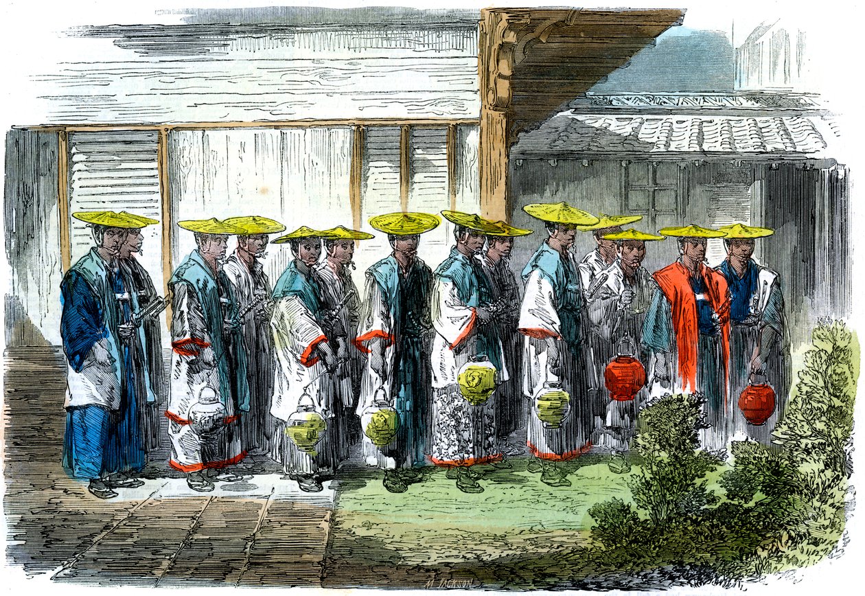 La guardia nocturna en Jeddo Edo, Japón, 1864 de M. Jackson