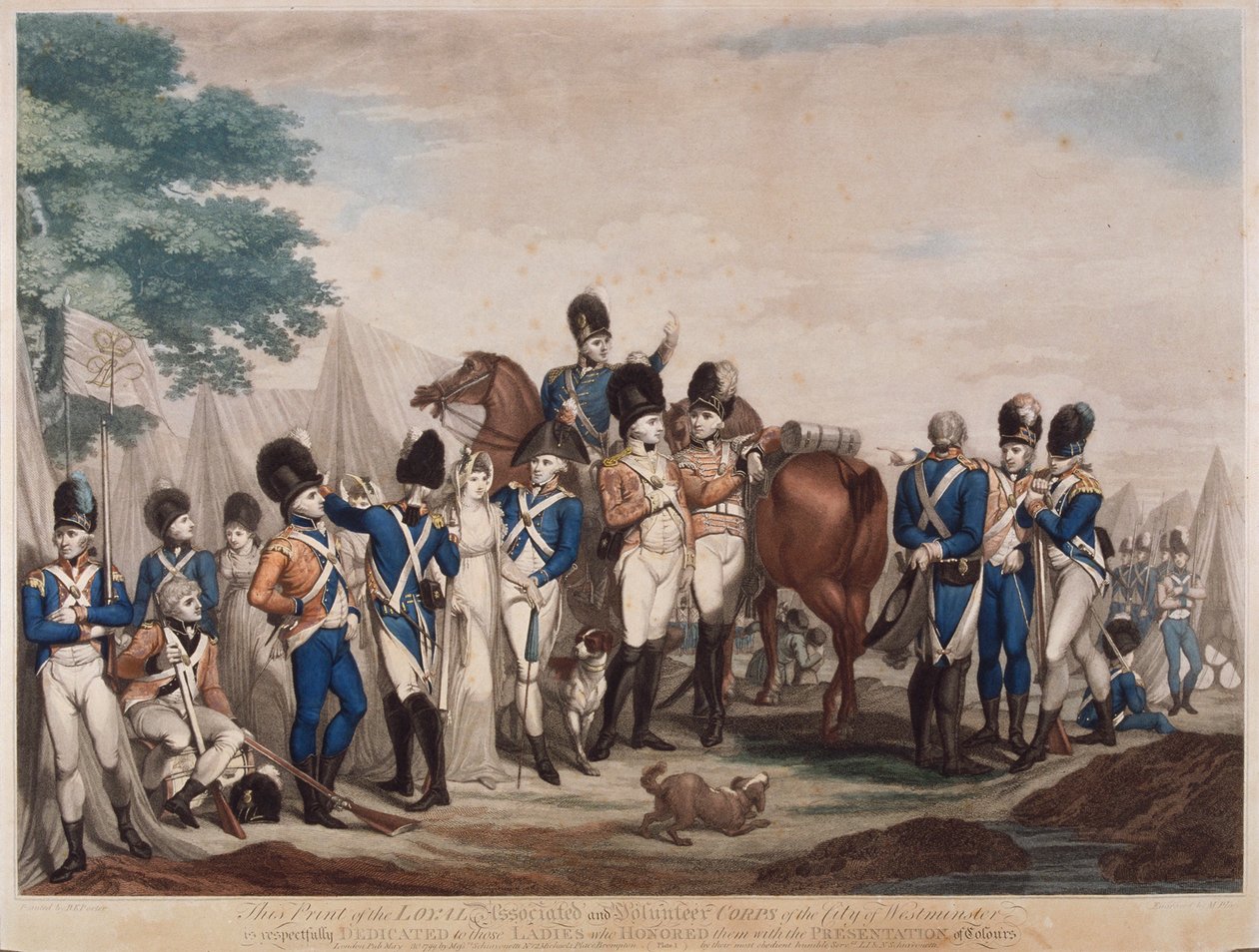 Soldados del Cuerpo Asociado y Voluntario Leal de la Ciudad de Westminster, 1799 de M Place