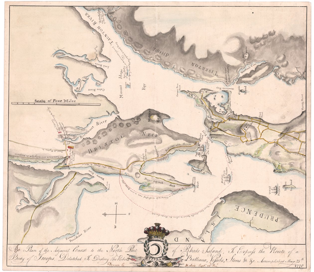 Un plano de Rhode Island por Seix (manuscrito) de M. Seix