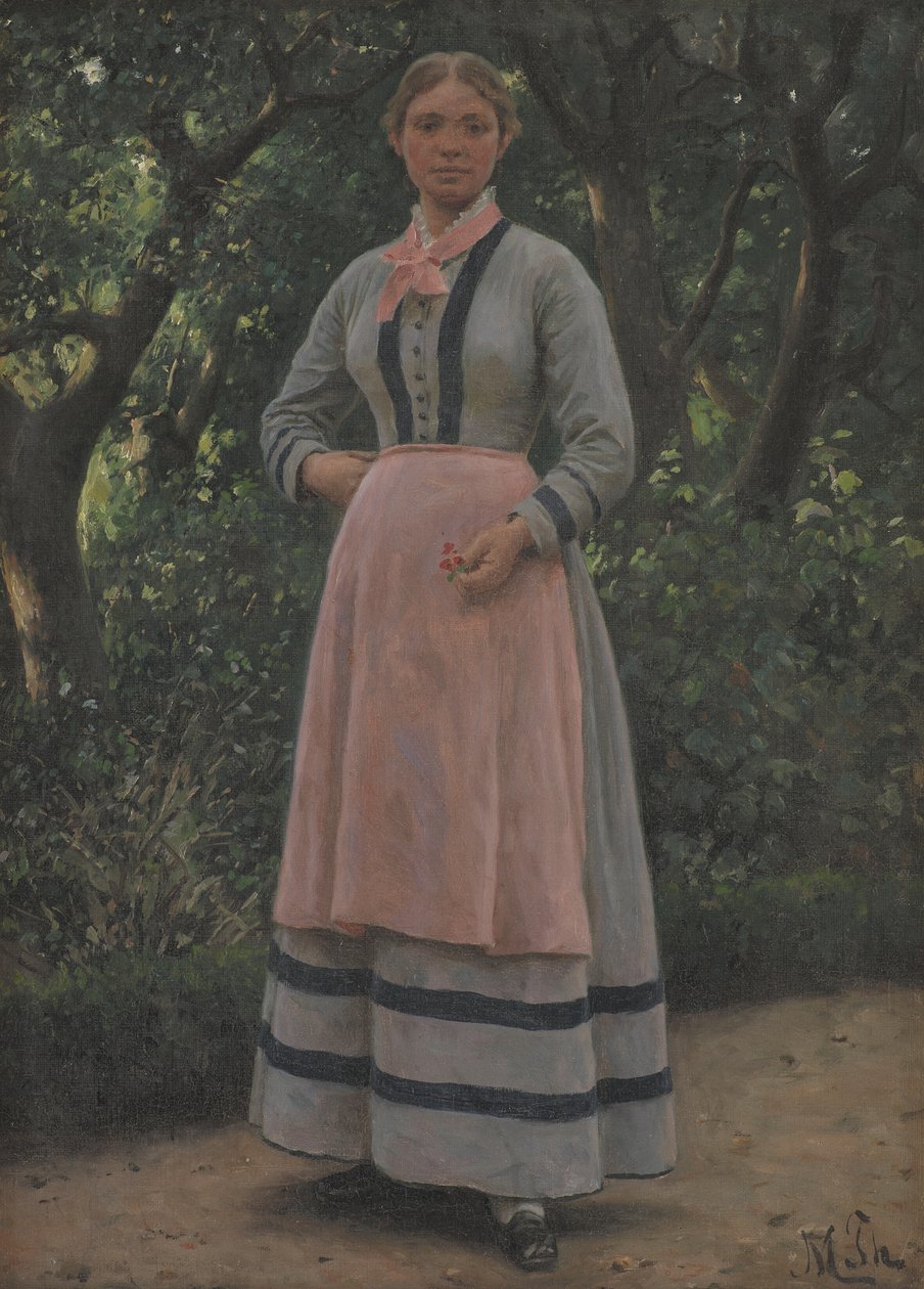 Joven en un jardín de M. Therkildsen
