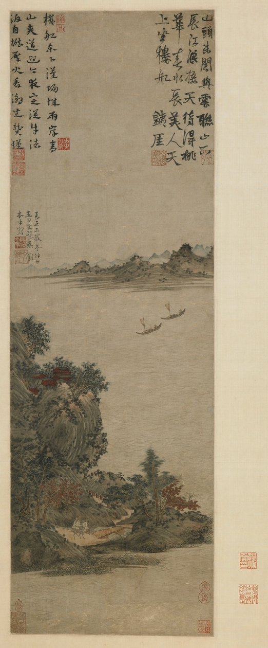 Paisaje de primavera, dinastía Yuan a Ming, 1343, o posterior de Ma Wan