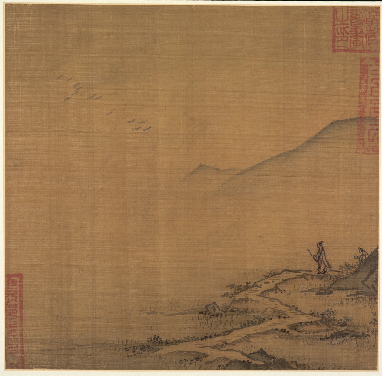 Paisaje con gansos voladores de Ma Lin
