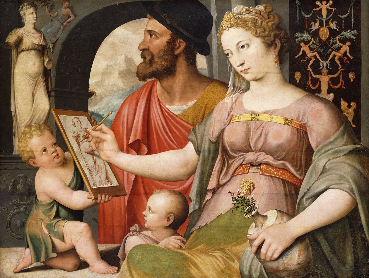 Una Alegoría de la Pintura: Pictura Haciendo un Dibujo Después del Antiguo de Maarten de Vos