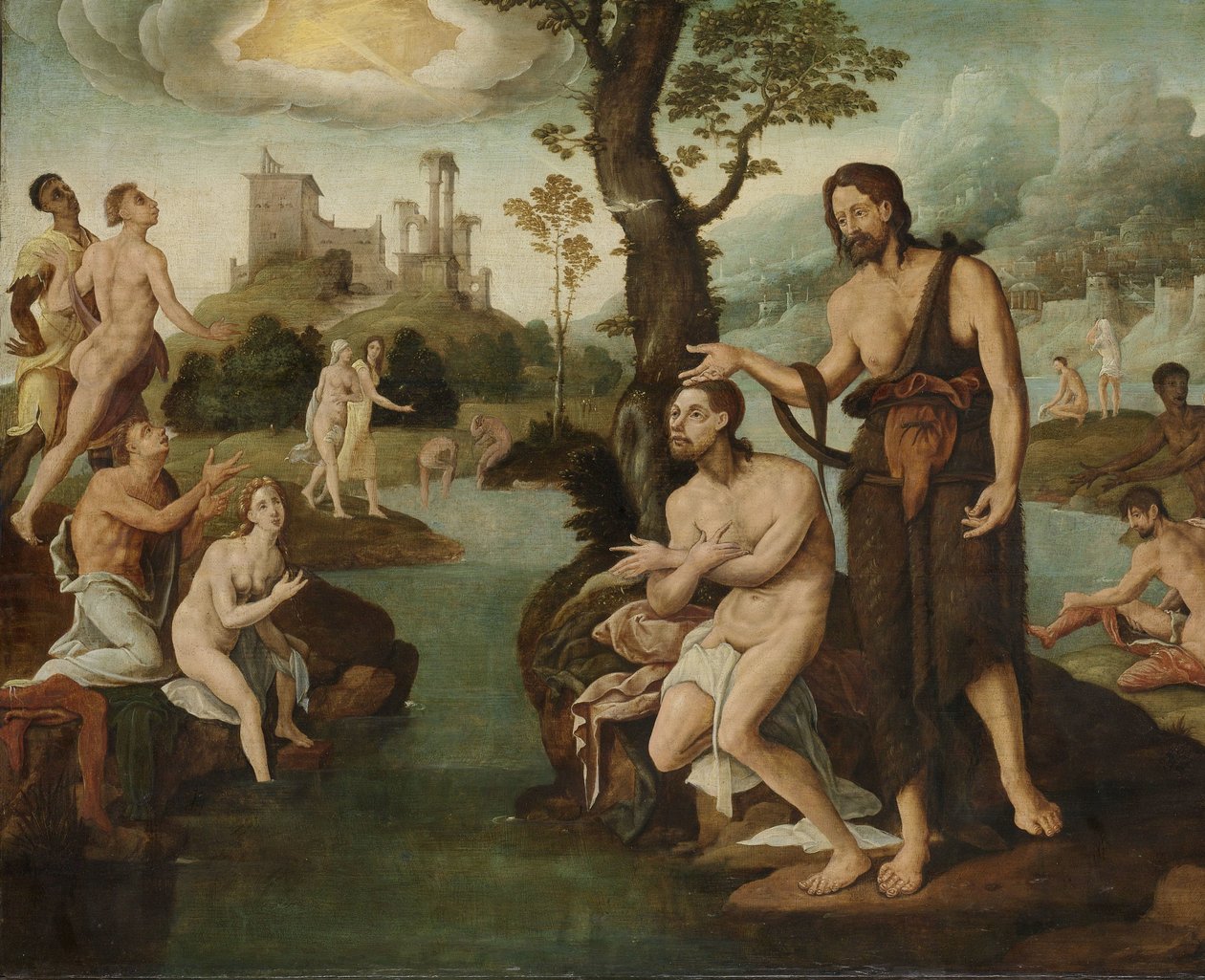 El bautismo de Cristo de Maarten van Heemskerck (circle of)