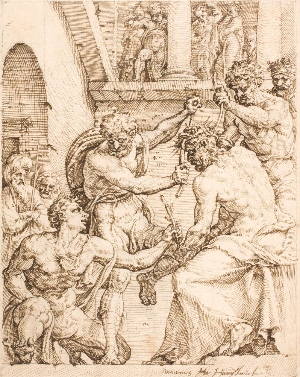 Cristo coronado de espinas de Maarten van Heemskerck