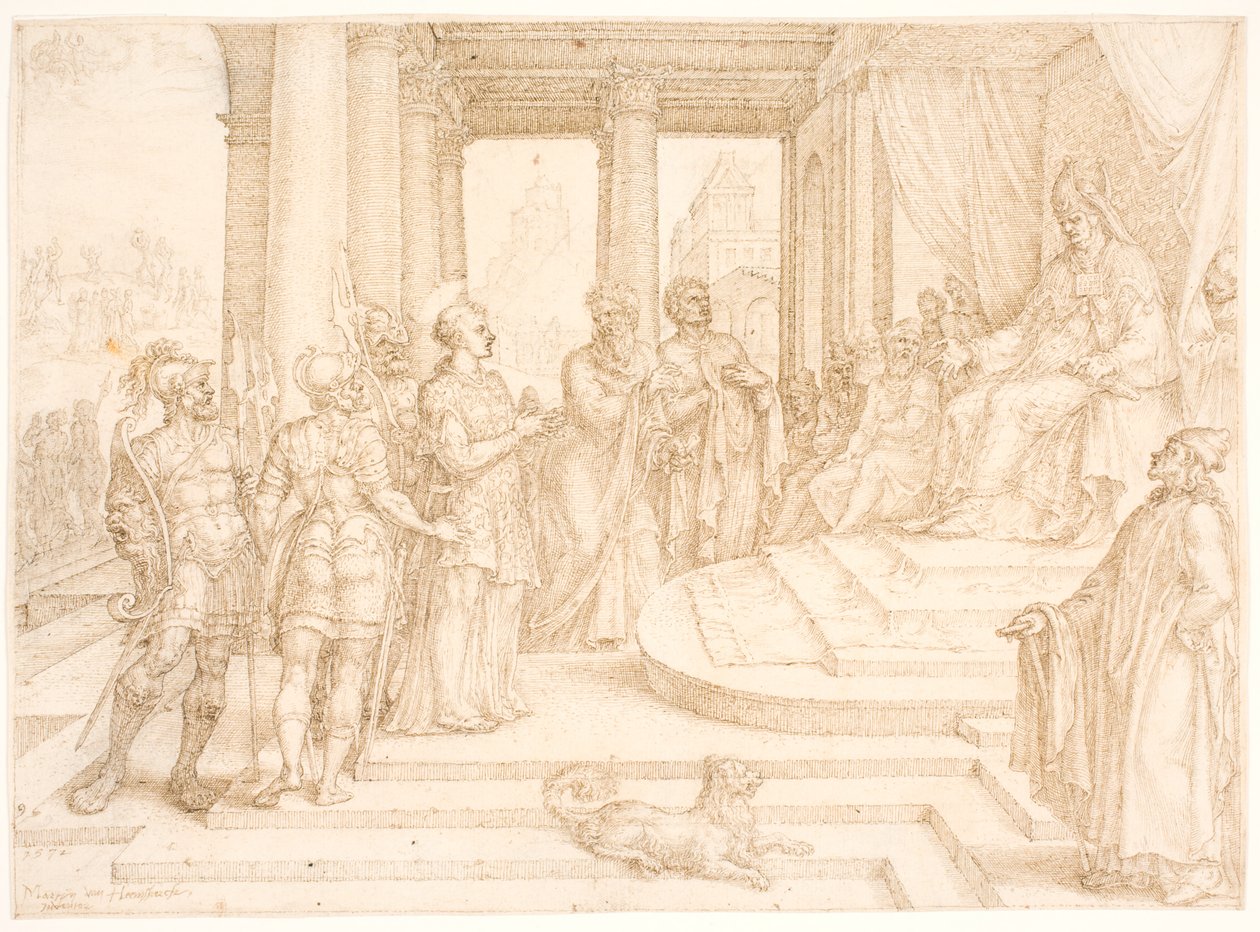 San Esteban ante el sumo sacerdote de Maarten van Heemskerck