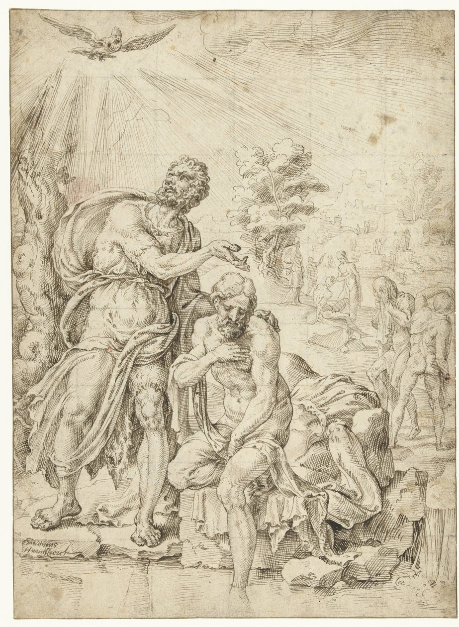 Bautismo de Cristo de Maarten van Heemskerck