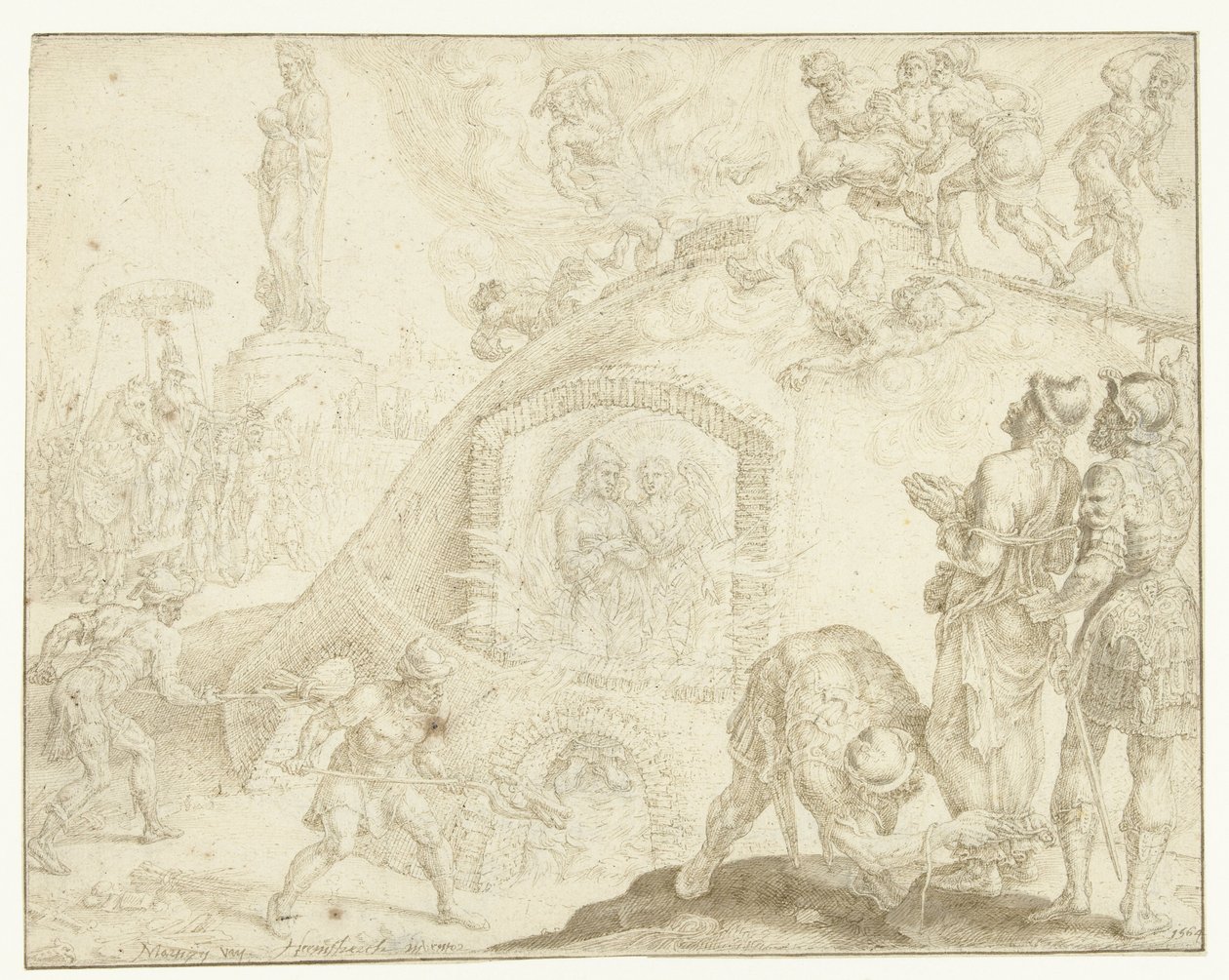 Tres jóvenes son arrojados a un horno de fuego
Historia de los tres jóvenes (título de la serie) de Maarten van Heemskerck