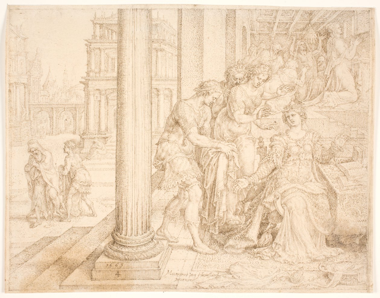 Ester preparándose para interceder por los judíos de Maarten van Heemskerck