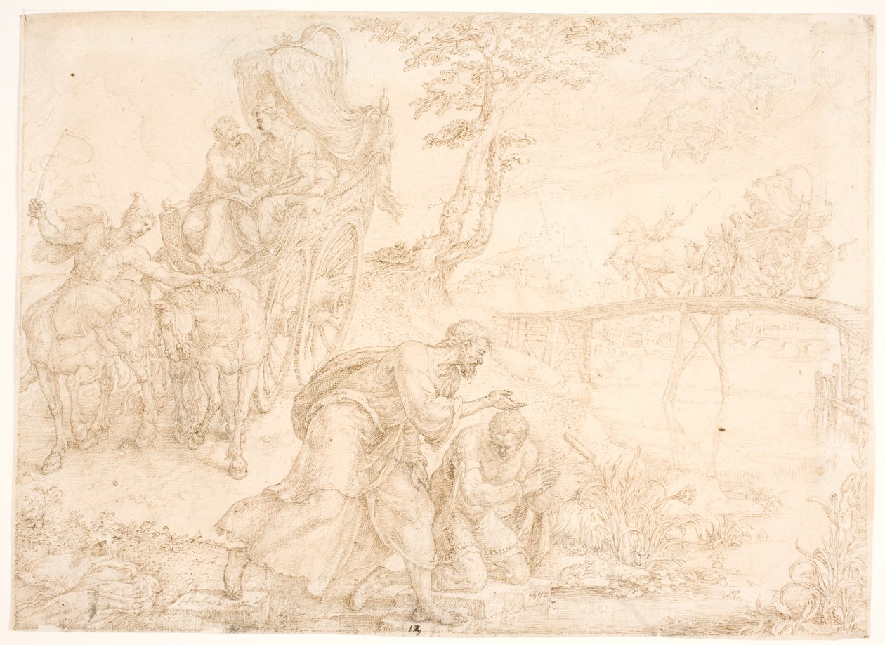 Felipe bautiza al tesorero de la reina etíope Candace de Maarten van Heemskerck