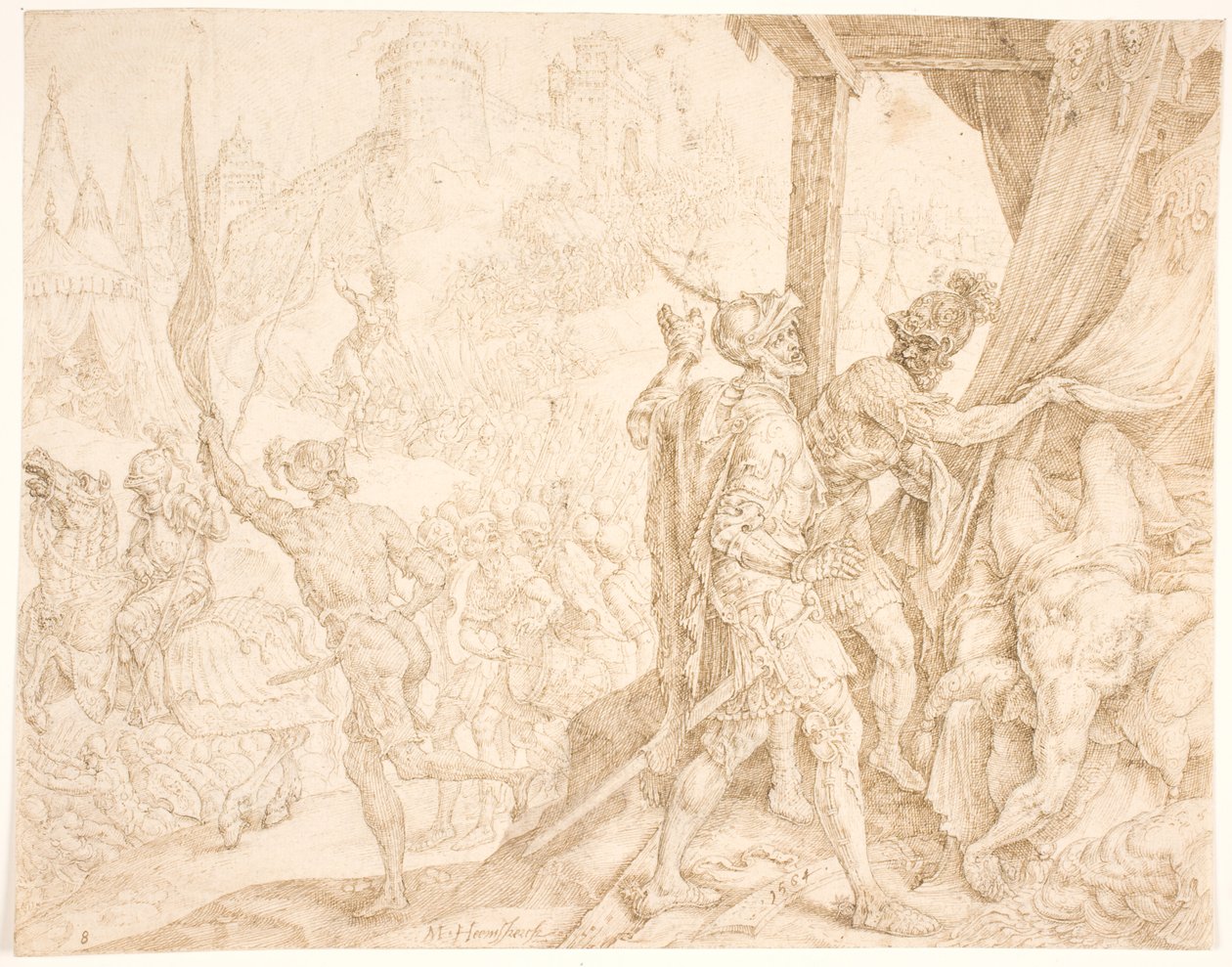 El cuerpo de Holofernes encontrado por Bagoas de Maarten van Heemskerck