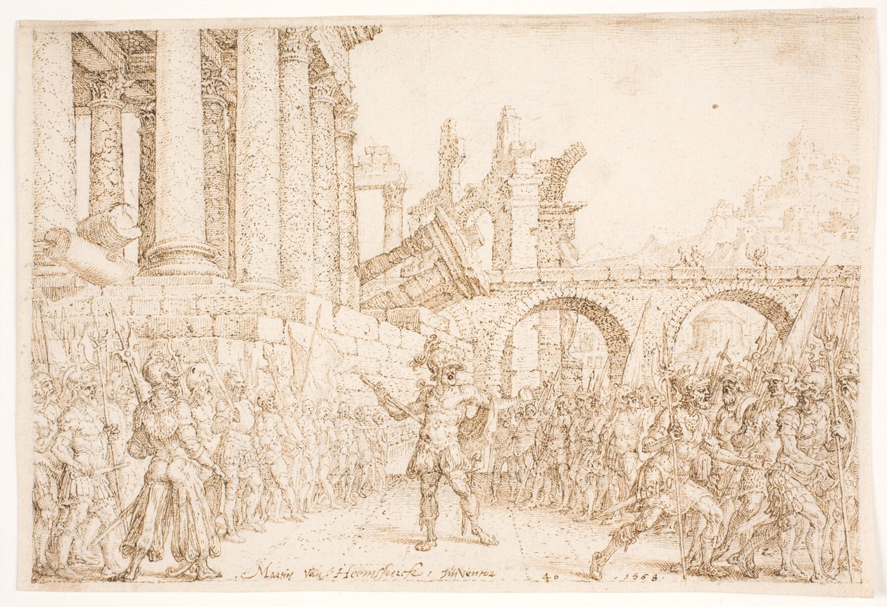 Israel se divide entre Omri y Tibni de Maarten van Heemskerck