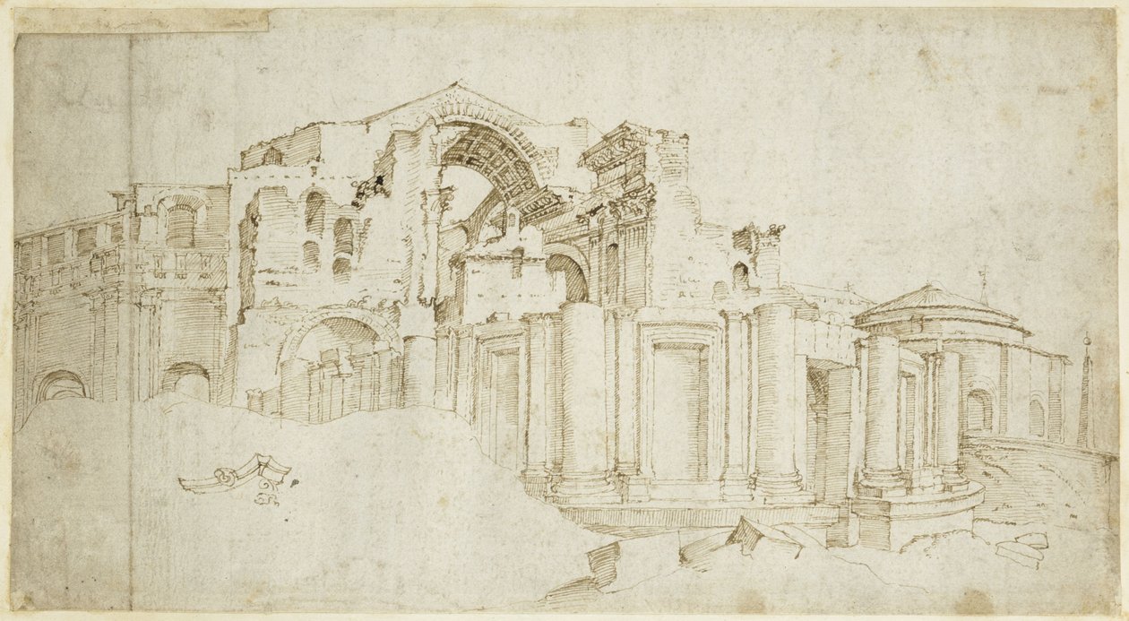 Brazo sur del crucero de la nueva basílica de San Pedro de Maarten van Heemskerck