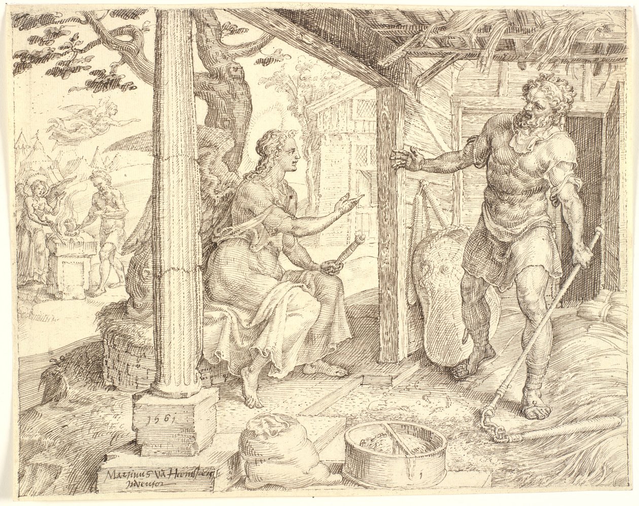 El ángel apareciendo a Gedeón de Maarten van Heemskerck