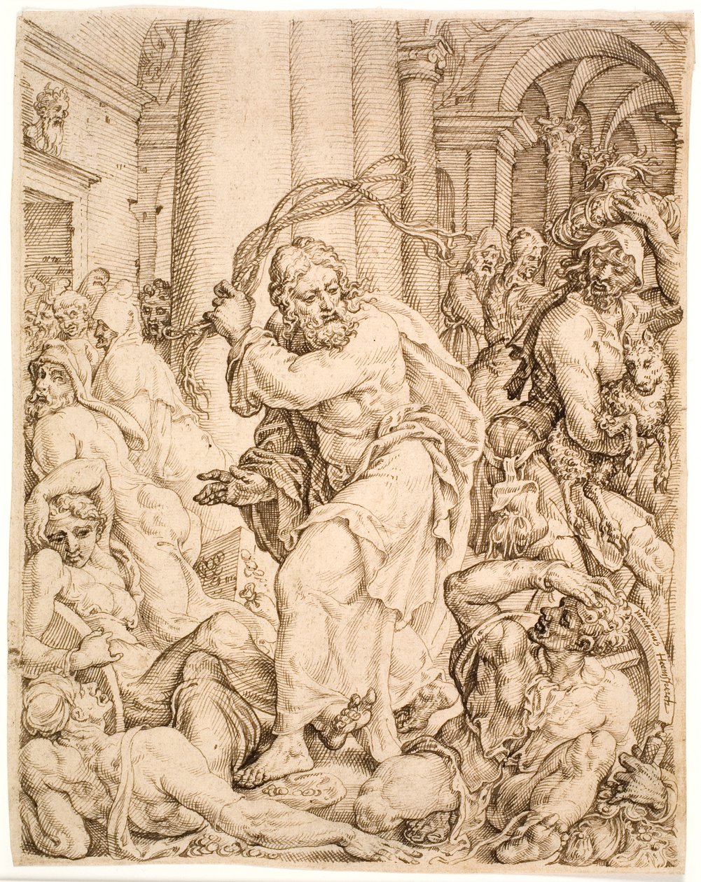La expulsión del templo de Maarten van Heemskerck