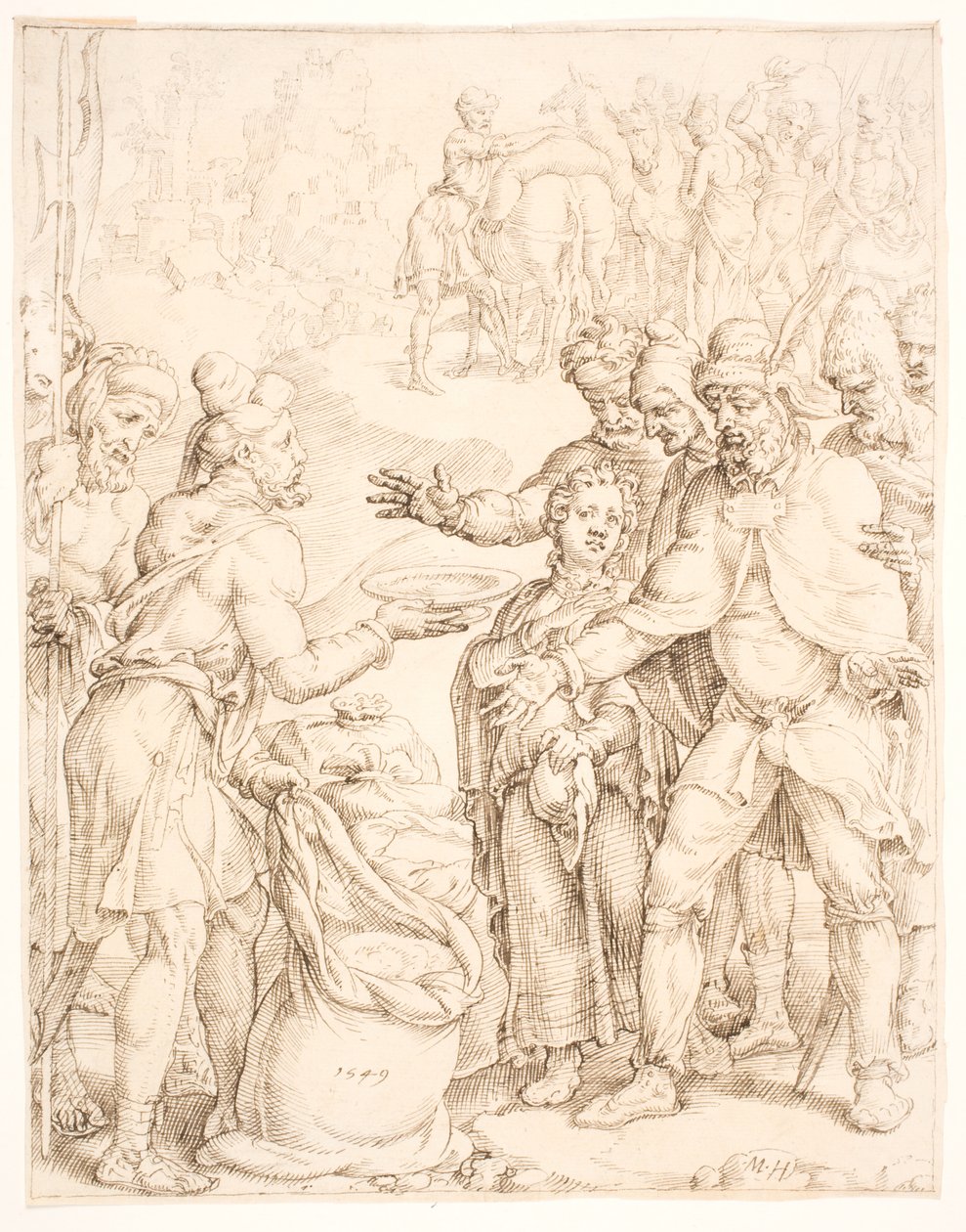 El hallazgo de la copa del faraón en el saco de Benjamín de Maarten van Heemskerck