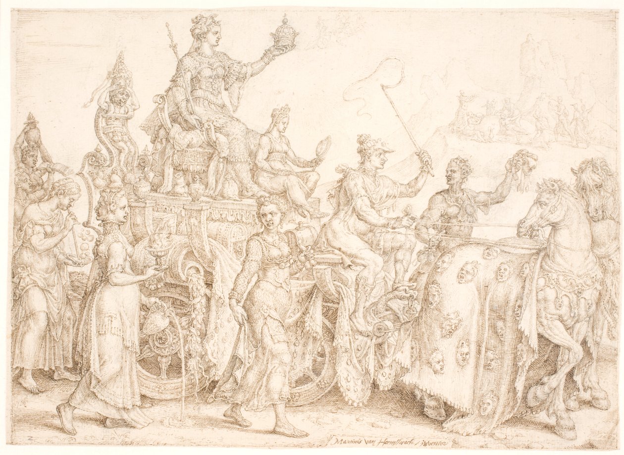Carro Triunfal. Opulentia (riquezas) de Maarten van Heemskerck