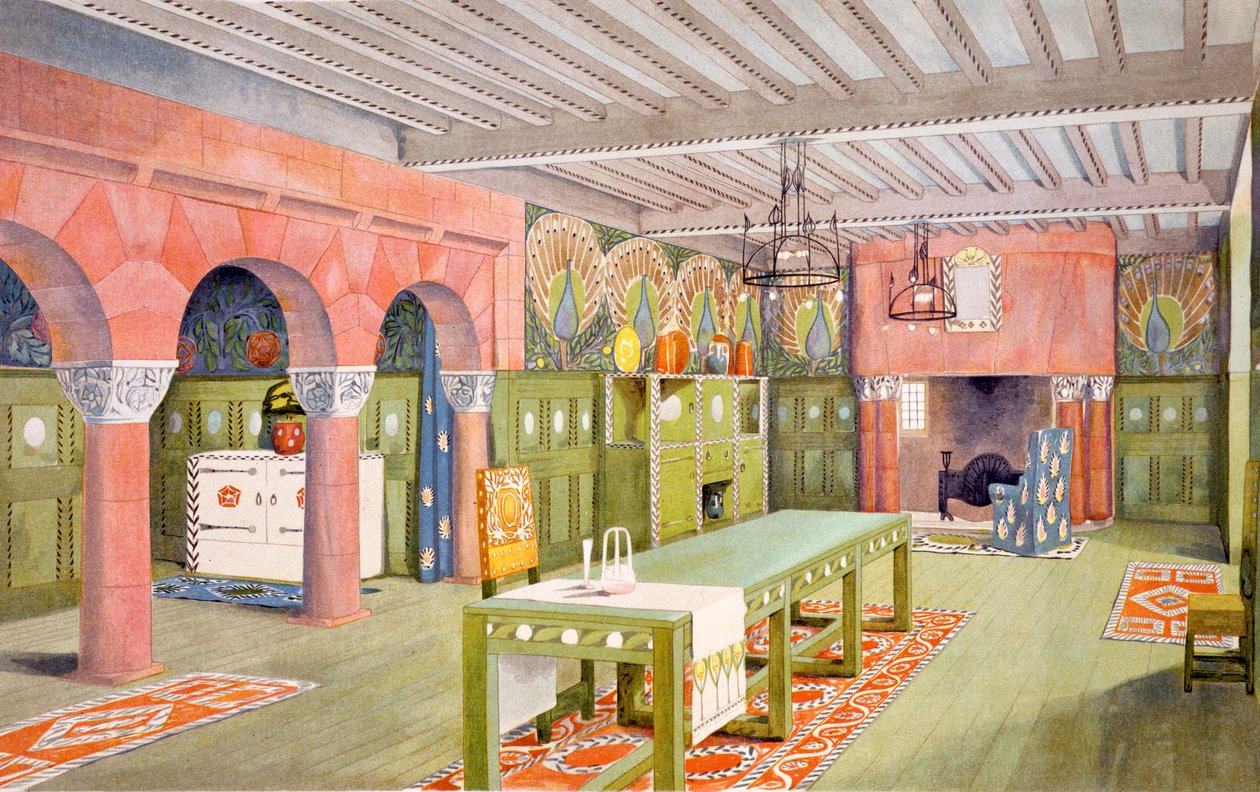 Comedor, impresión realizada por Emil Hochdanz, c.1901 de Mackay Hugh Baillie Scott