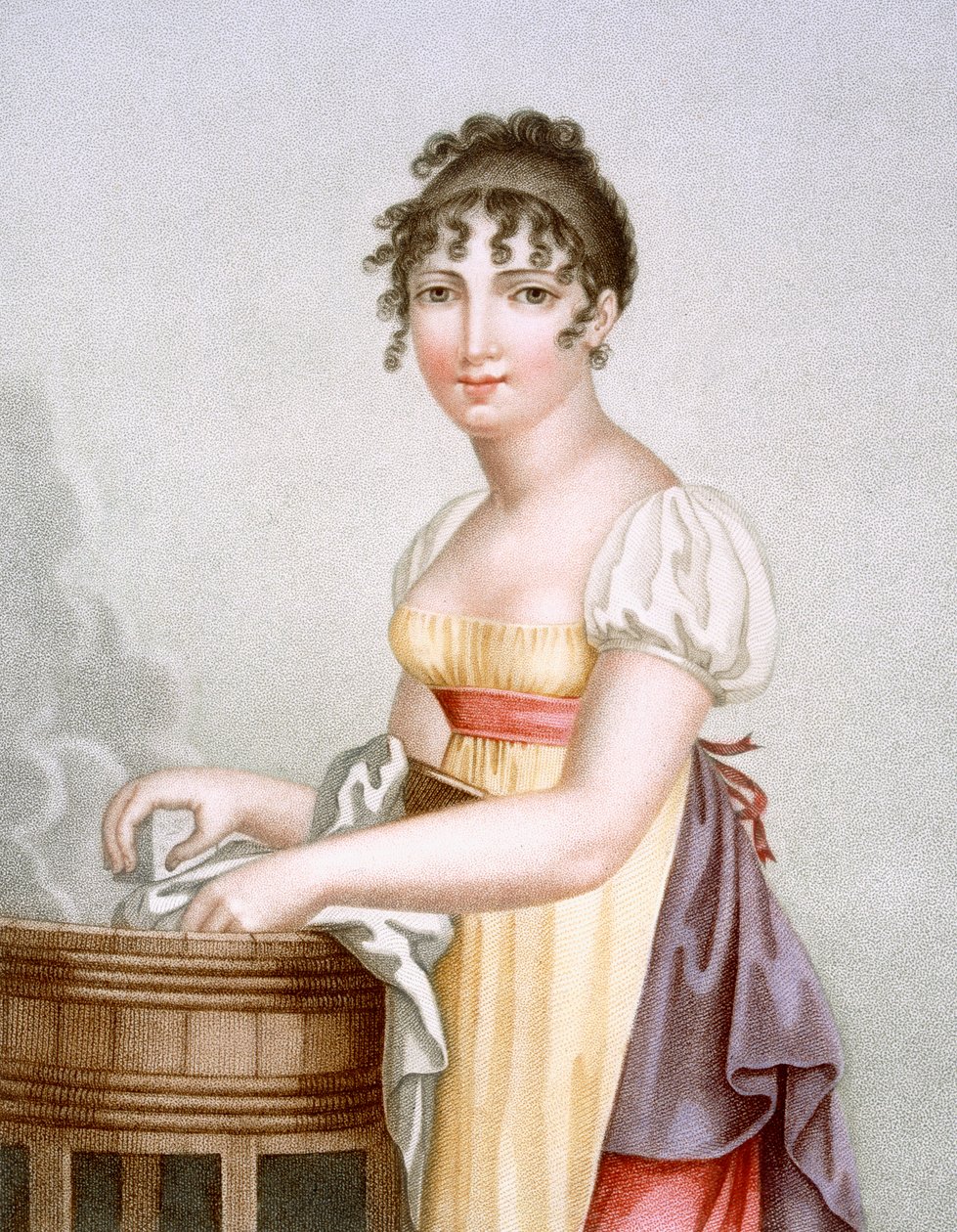 La lavandera, grabado por Augrand, c.1816 de Madame G. Busset Dubruste