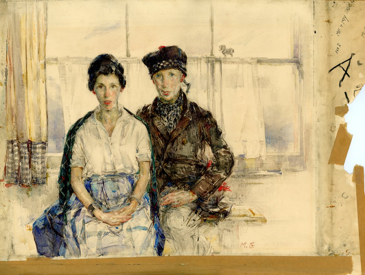 Me and My True Love, c.1930 (lápiz y acuarela sobre papel) de Madeline Emily Green