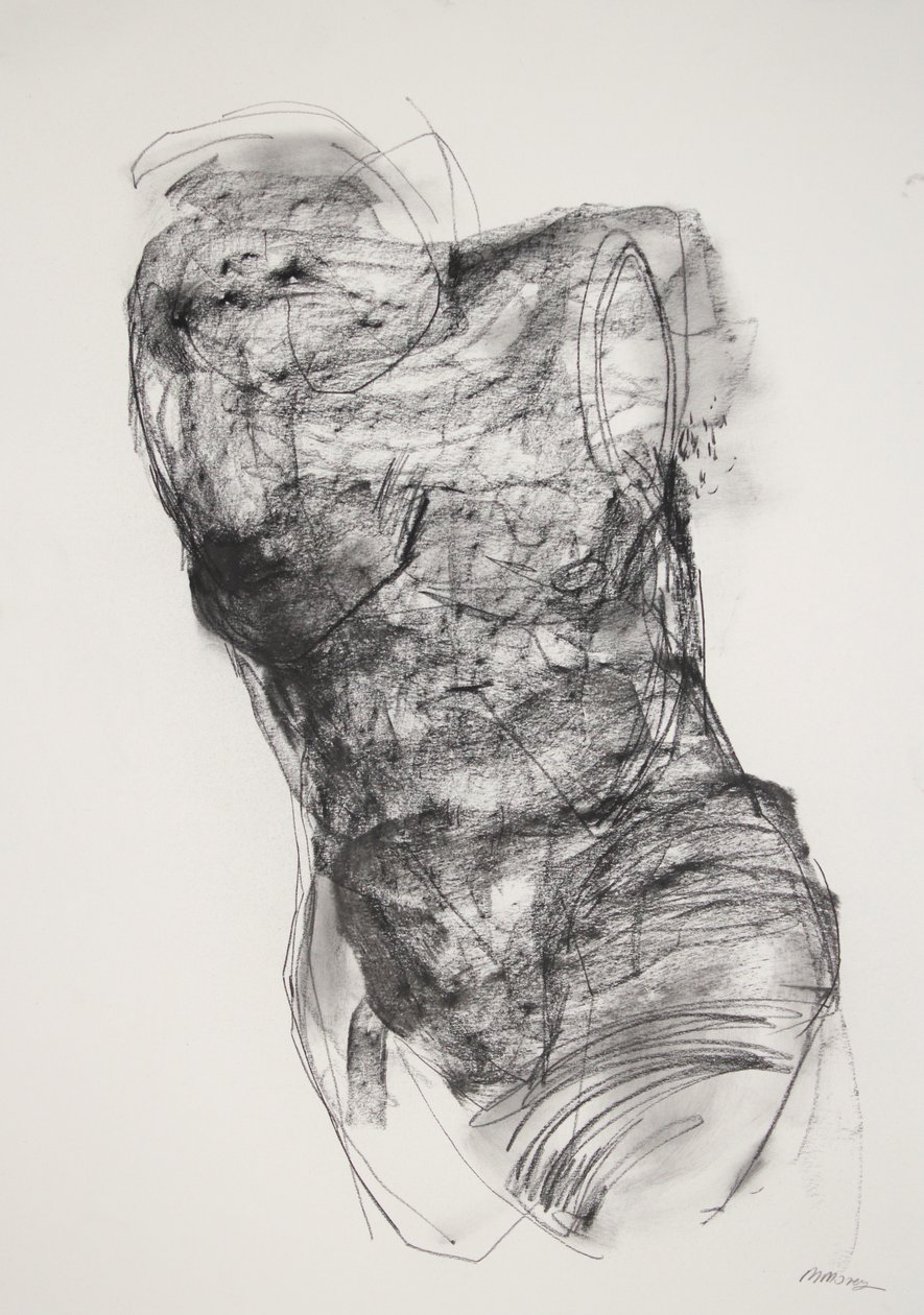 Torso 2, 2022 (carboncillo sobre papel) de Madgalena Morey