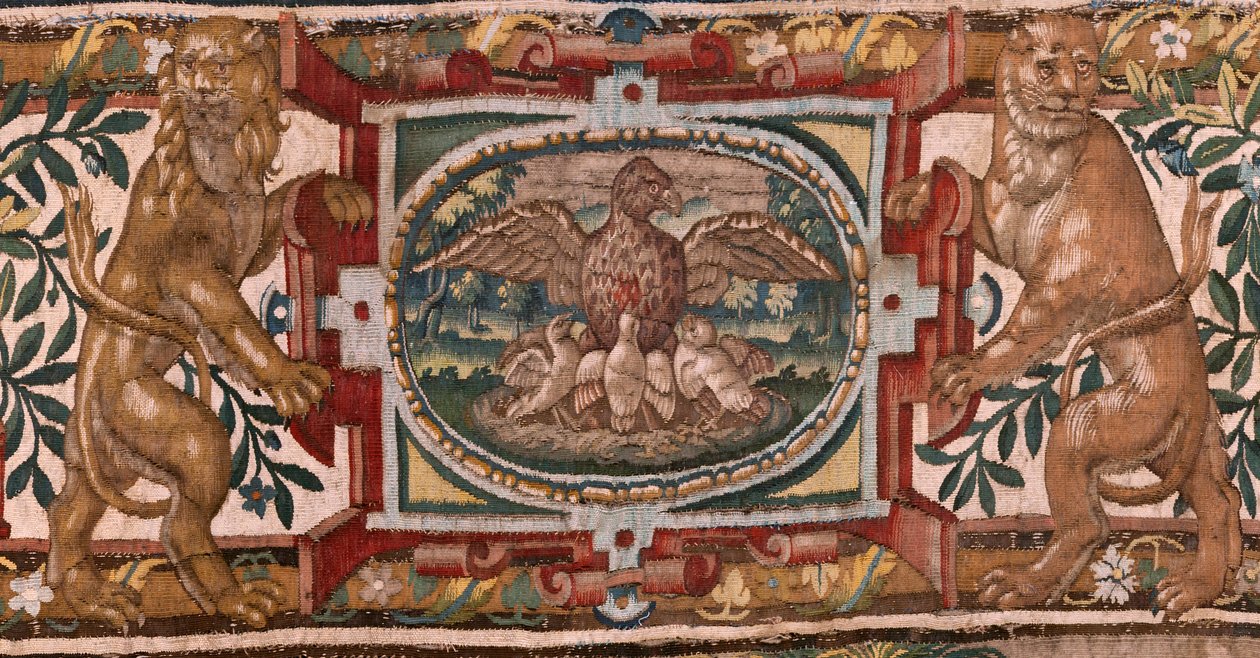 Museo Diocesano (Museo Diocesano). Tapiz flamenco. Bruselas. Taller François Geubels. Serie La Historia de Gedeón. Los israelitas entregan su parte del botín a Gedeón. Seda y lana. Legado de Bisho de Maerten van Heemskerck