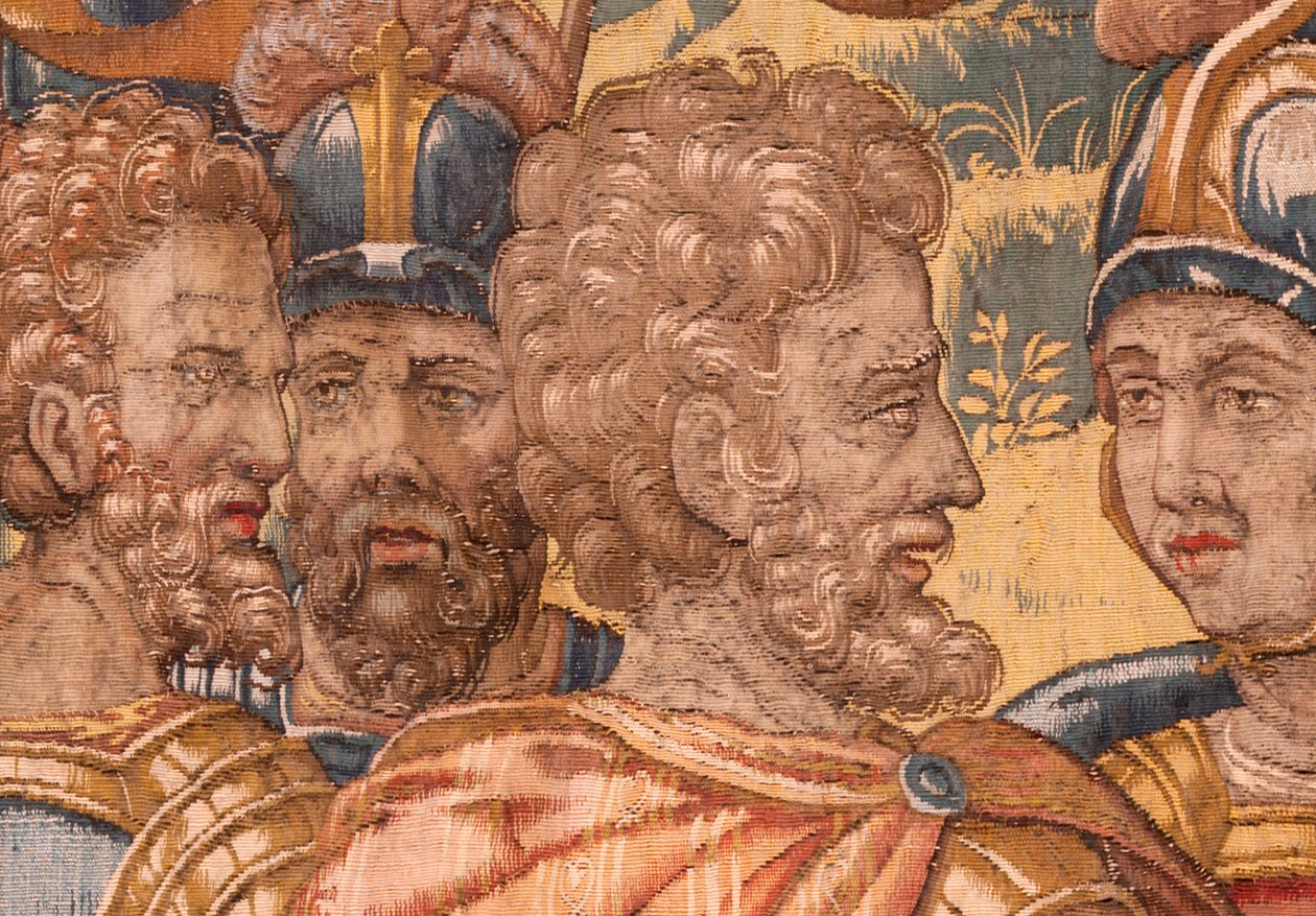 Diocesan museum (Museo Diocesano). Flemish tapestry. Brussels. Atelier François Geubels. Series Story of Gideon. The warriors are chosen (La elección de los guerreros). Silk and wool. Bequest of Bishop Vicente Roca de la Serna. Baroque. 1534-1571, in the c de Maerten van Heemskerck