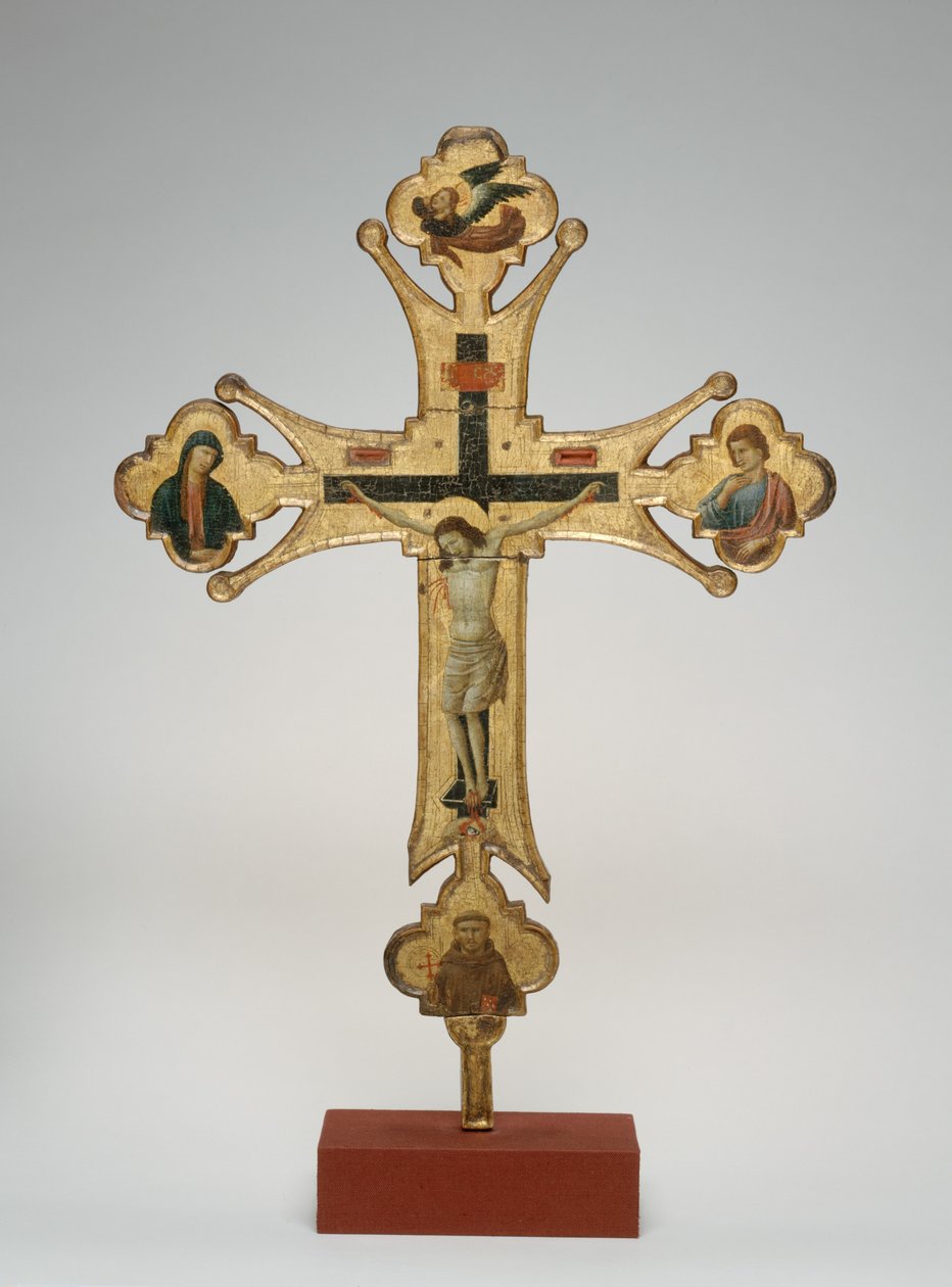 Cruz procesional, c. 1320 (óleo sobre lienzo sobre madera) de Maestro di Santa Chiara