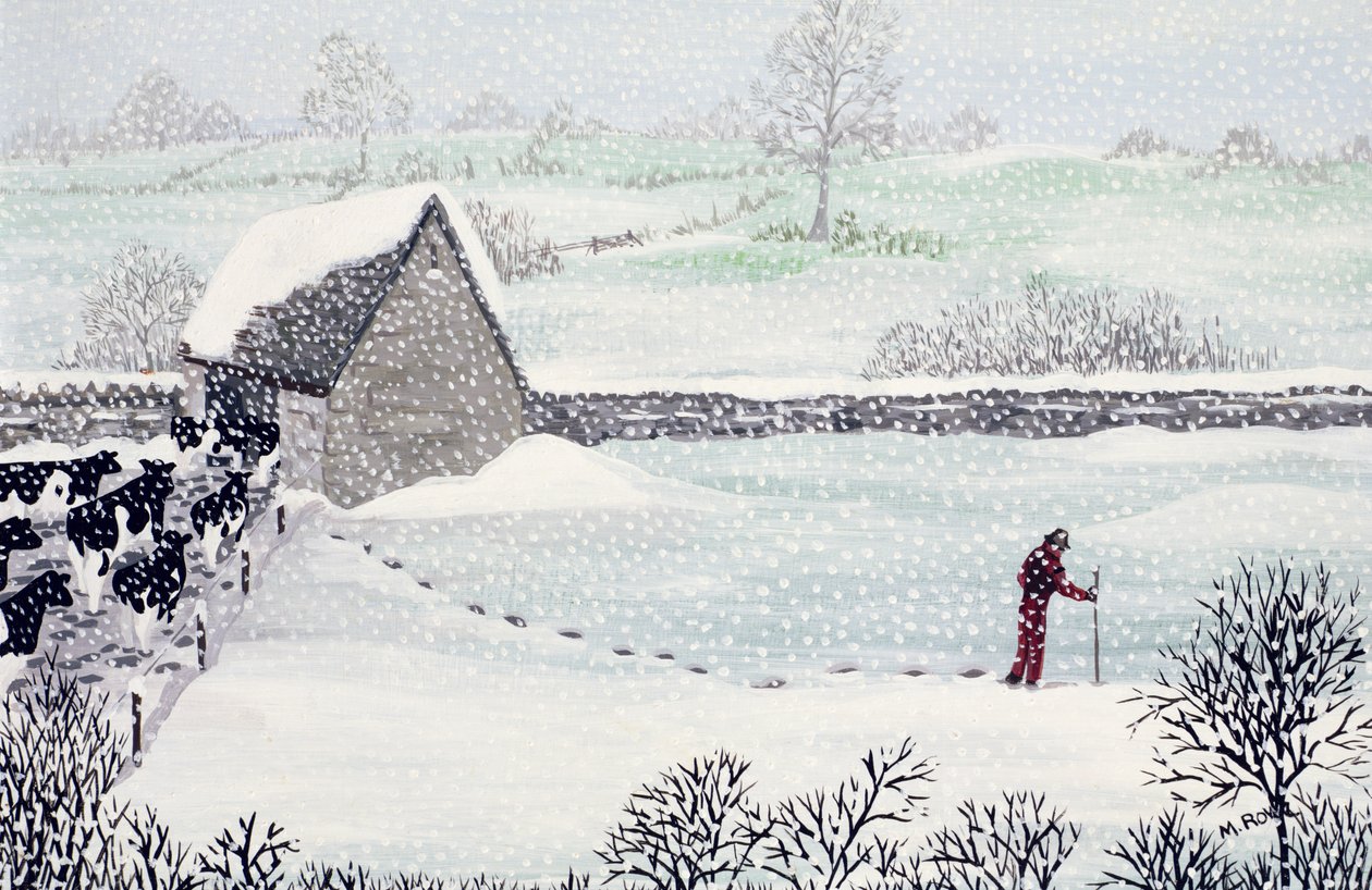 Granja en Cotswold en invierno de Maggie Rowe