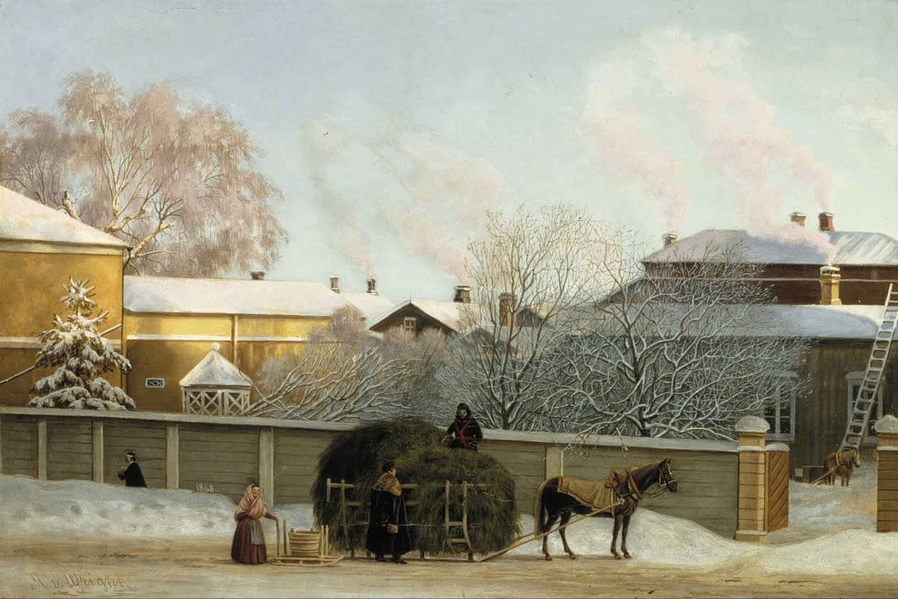 Annankatu en una Fría Mañana de Invierno de Magnus von Wright