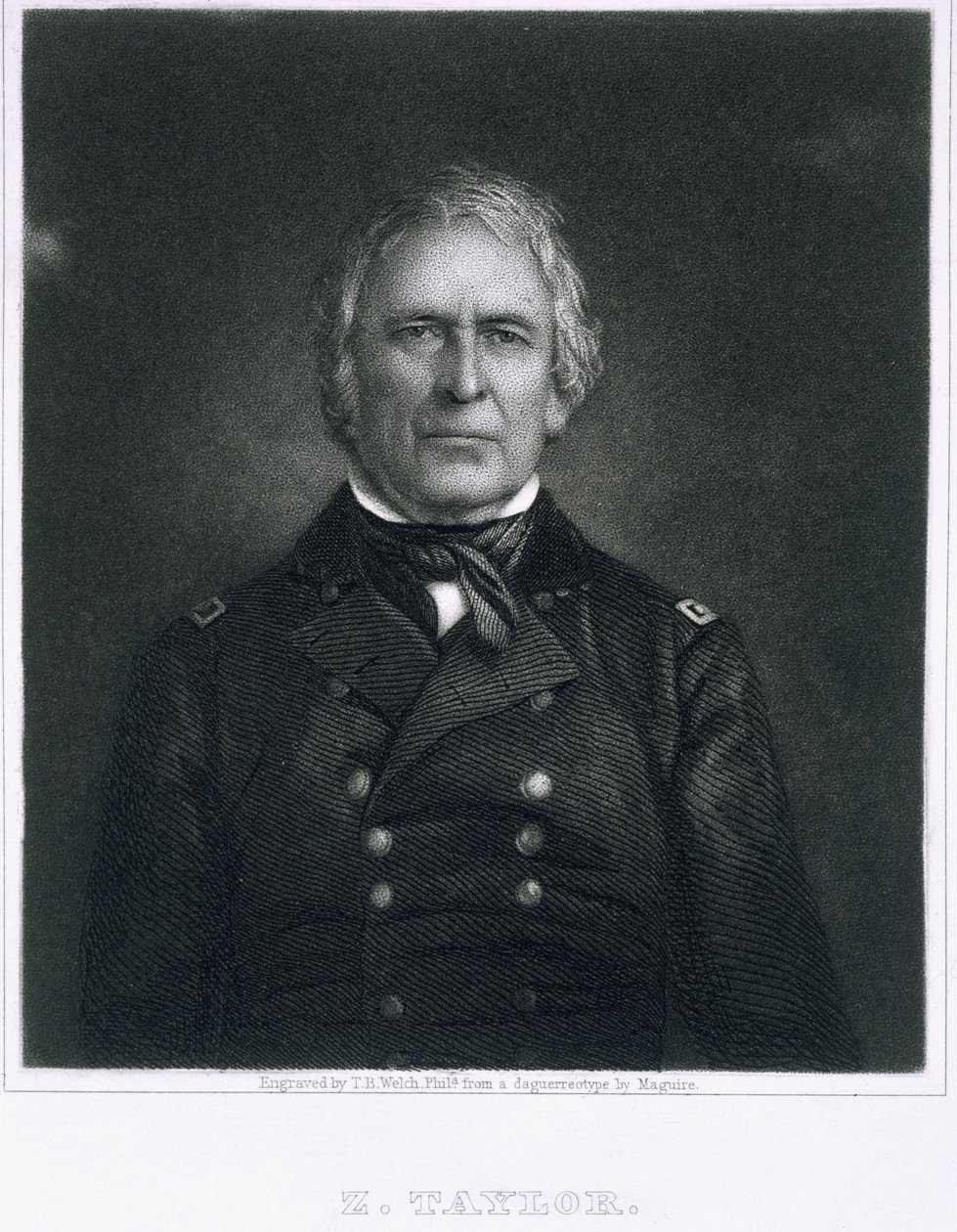 Zachary Taylor, grabado después de un daguerrotipo por Thomas B. Welch (1814-74) de Maguire