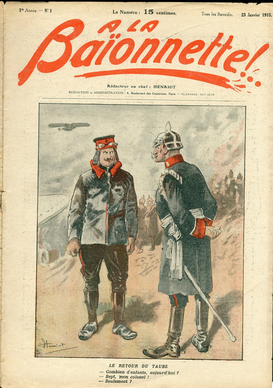 Portada de "La Baionnette", satírico en colores de Henri Maigrot