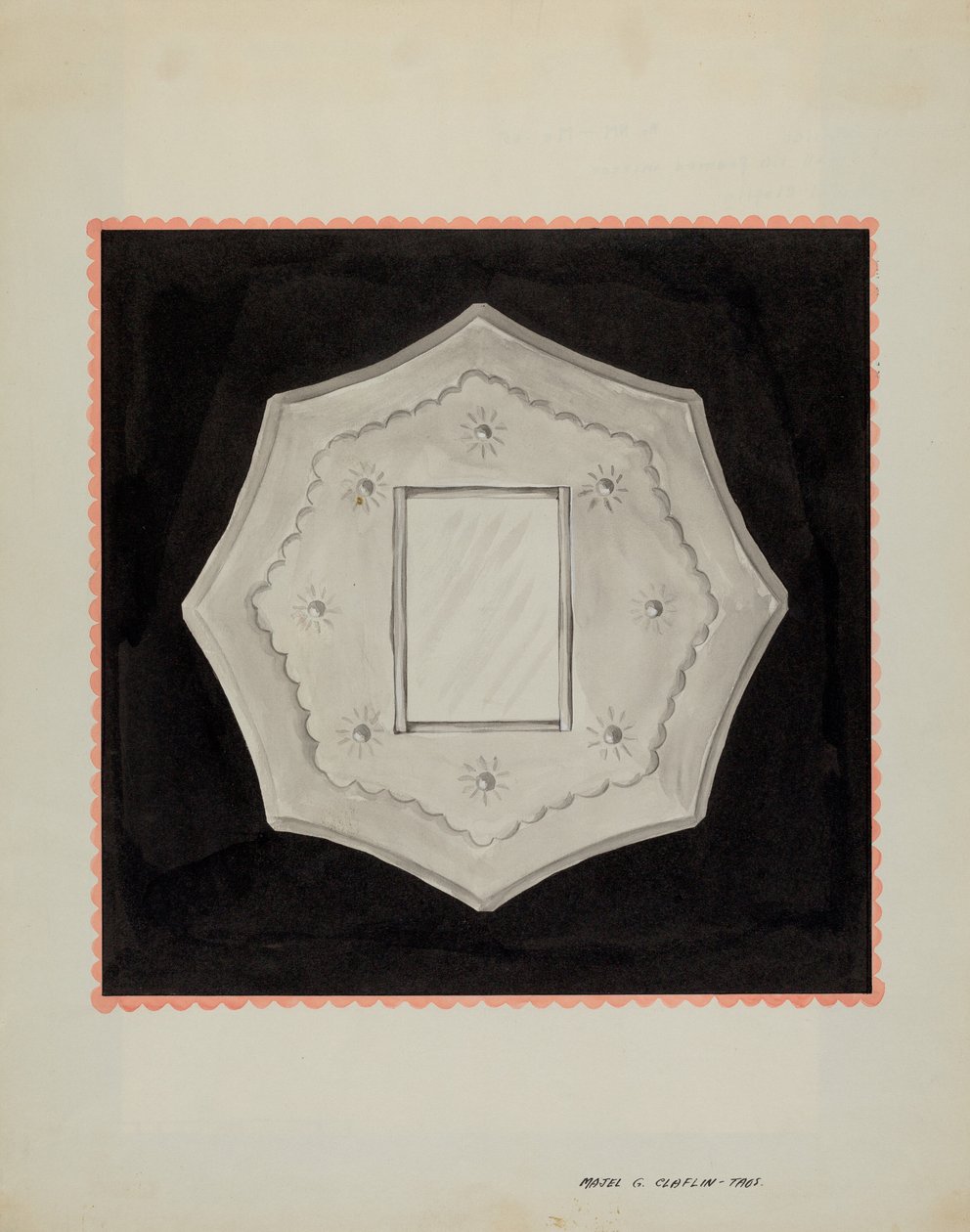 Pequeño espejo enmarcado de hojalata, c. 1937 de Majel G. Claflin