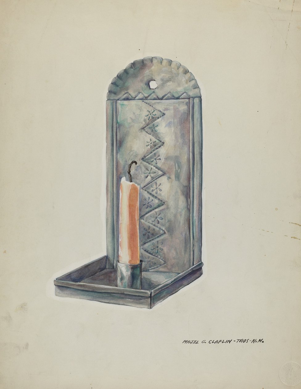 Candelabro de estaño, 1935-1942 de Majel G. Claflin