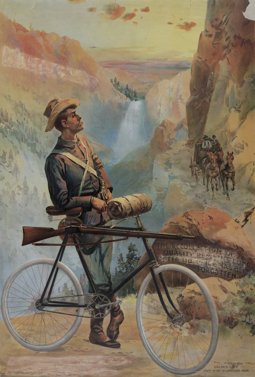 Puerta Dorada, puesta de sol en el Parque Yellowstone, c.1897 de Major and Knapp Sarony