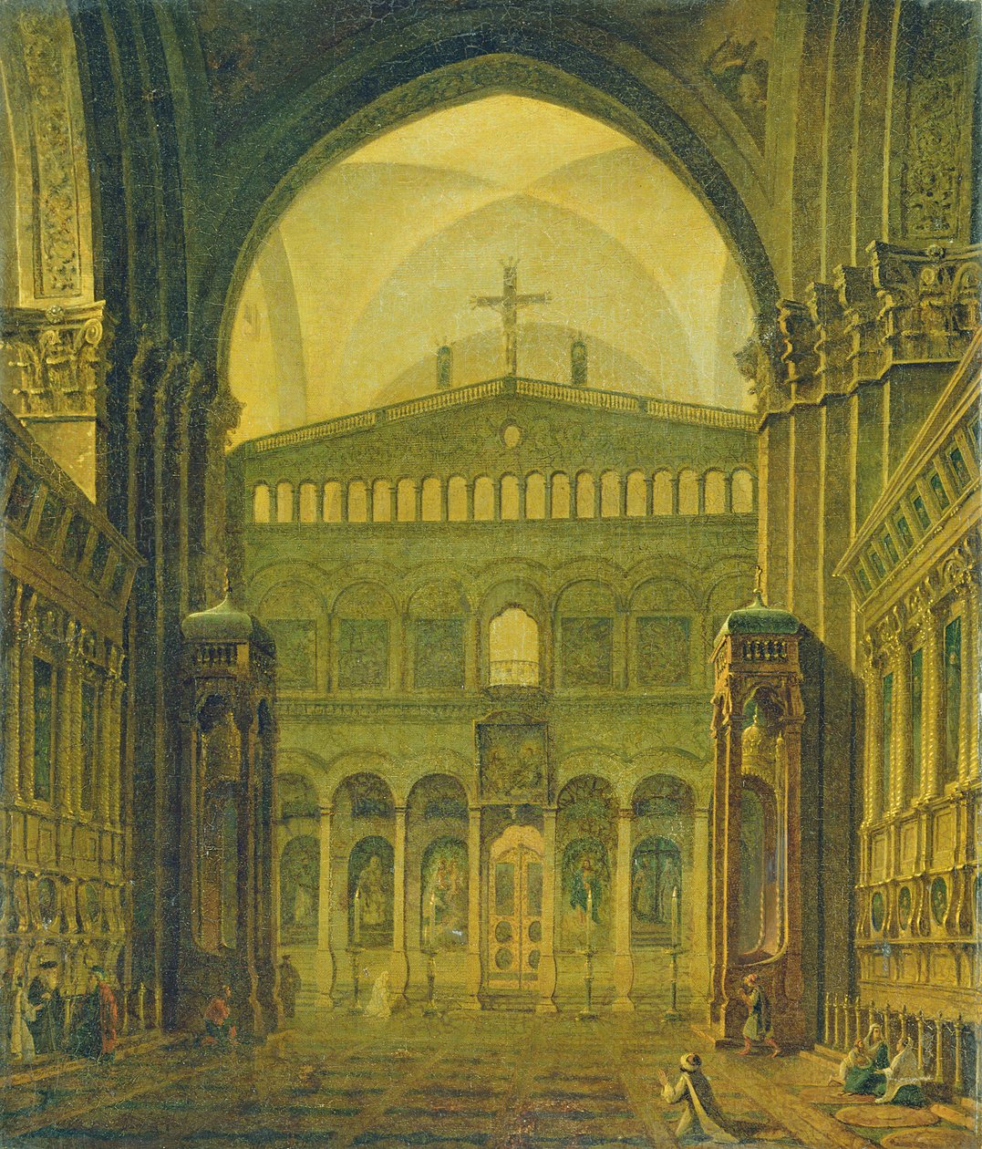 Vista interior del Templo en Jerusalén, 1821 de Maksim Nikiforovich Vorobiev