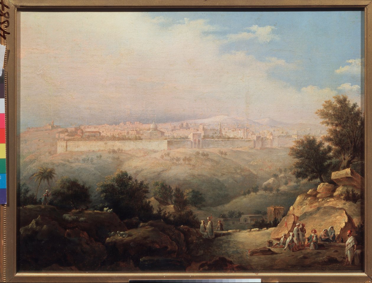Vista de Jerusalén (Israel) (Vista de Jerusalén) - Pintura de Maxim Nikiphorovich Vorobyev (Vorobiev) (1787-1855), óleo sobre lienzo de Maksim Nikiforovich Vorobiev