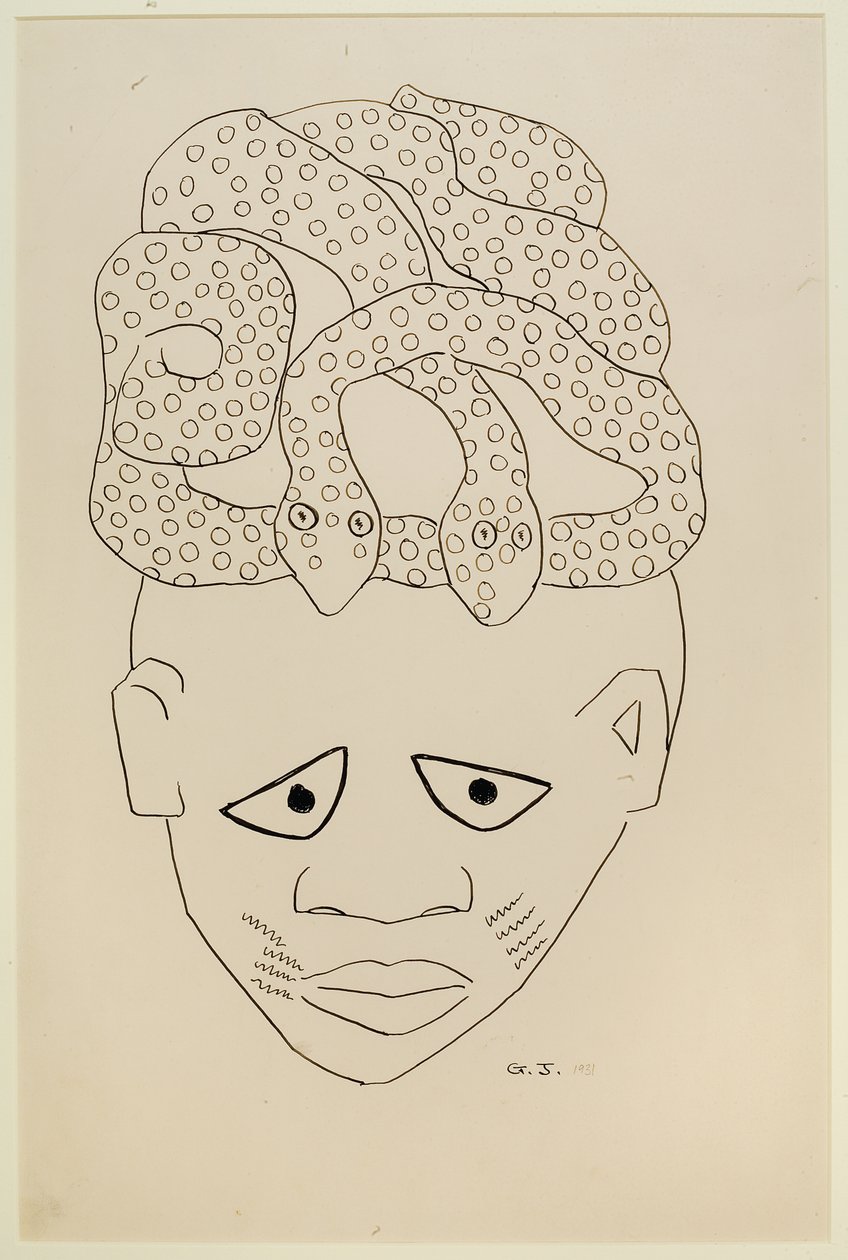 Estudio de una máscara de Malvin Gray Johnson