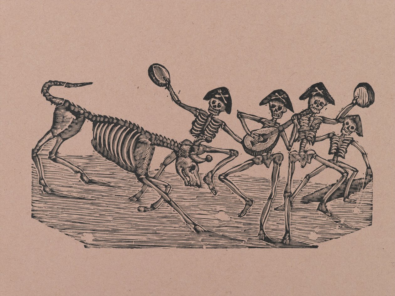 Toreros esqueléticos, de 330 Grabados Originales, impreso por Antonio Vanegas Arroyo (1850-1917), Ciudad de México, México de Manuel Manilla